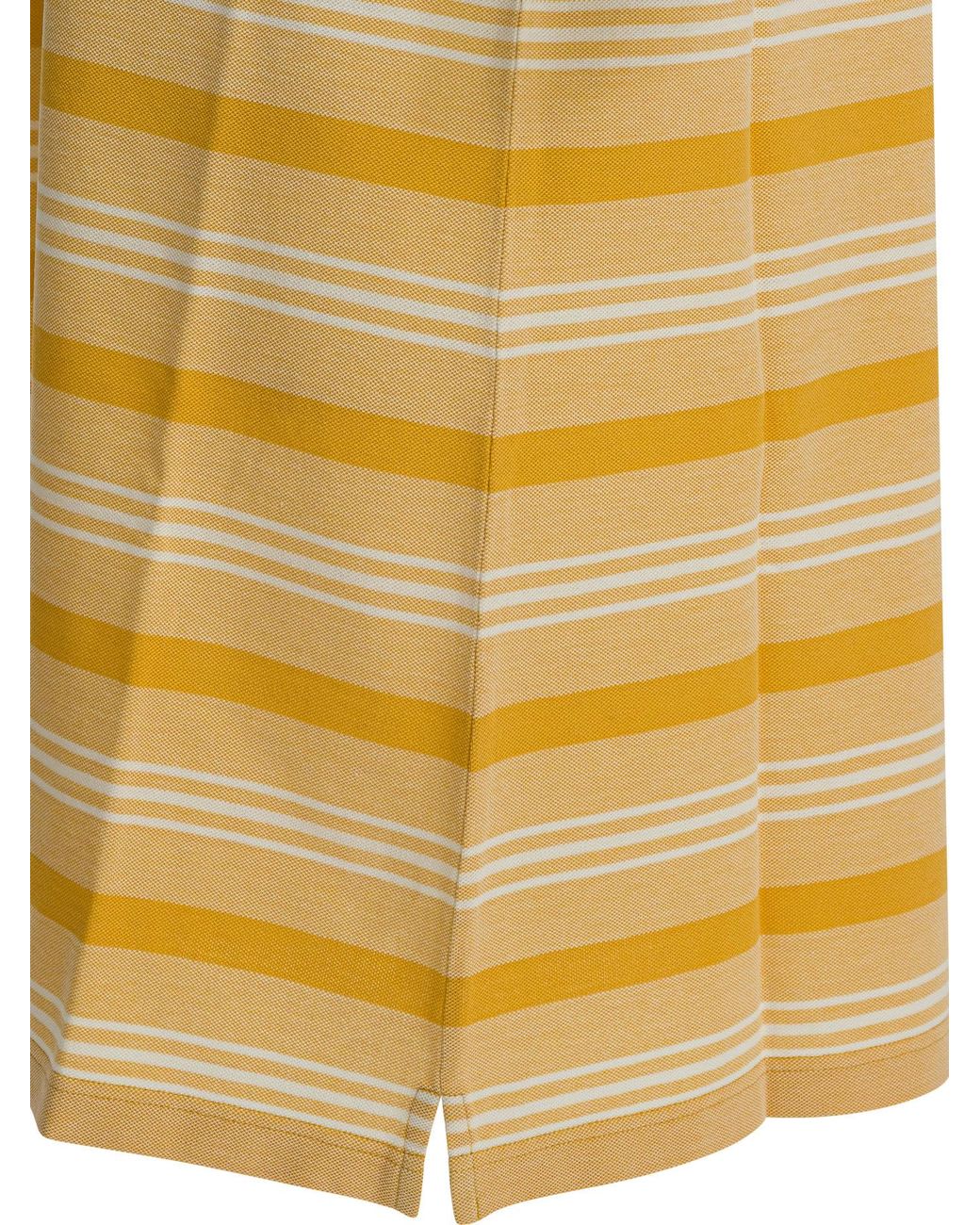 Prada Yellow Short-Sleeved Striped Dress