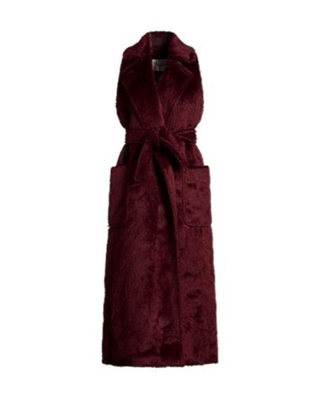 Max Mara Purple Sleeveless Wool Coat