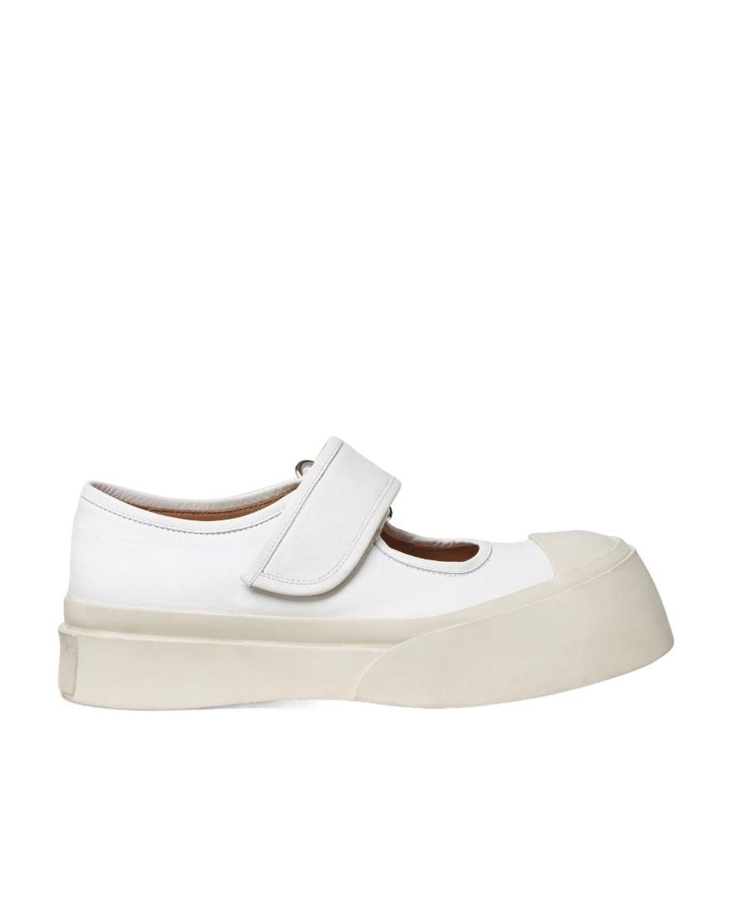 Marni White Pablo Touch Strap Low Top Sneakers