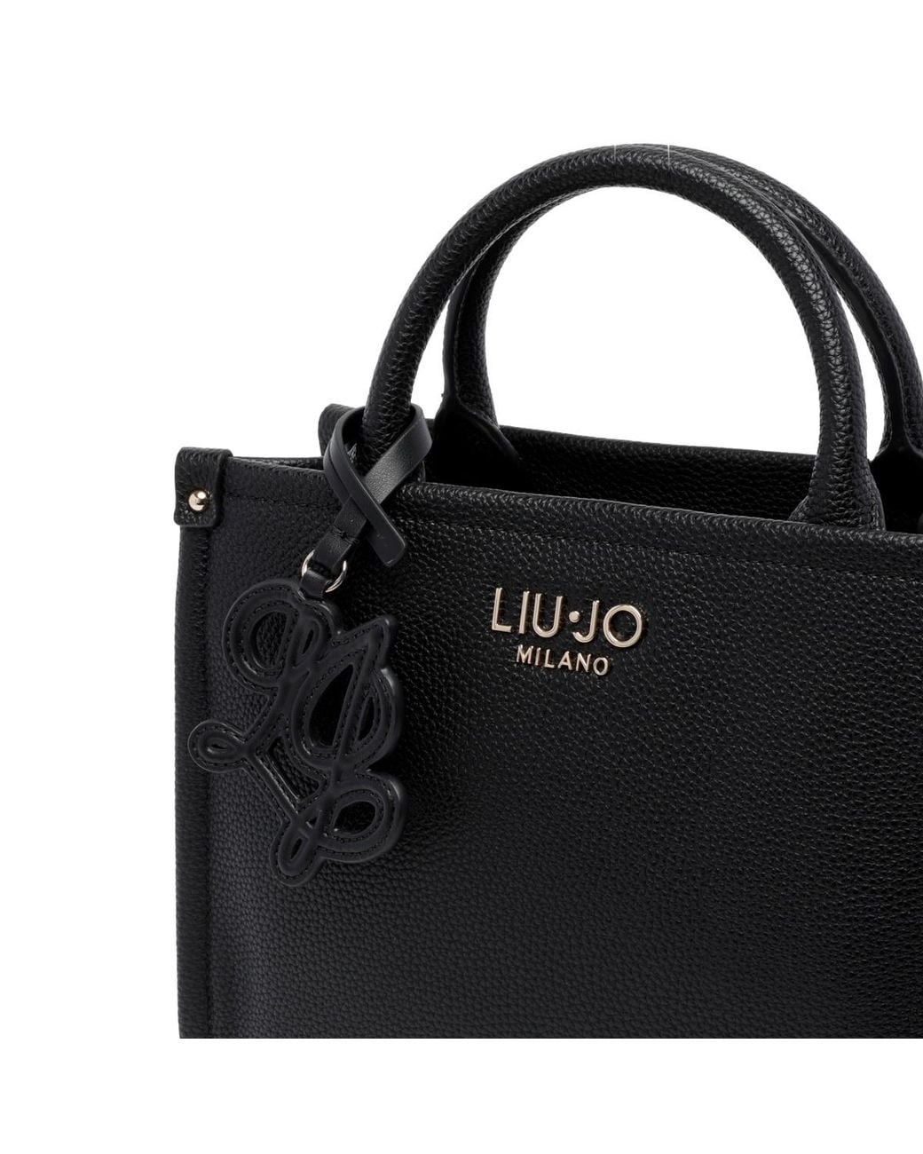 Liu Jo Black Logo Charm Tote Bag
