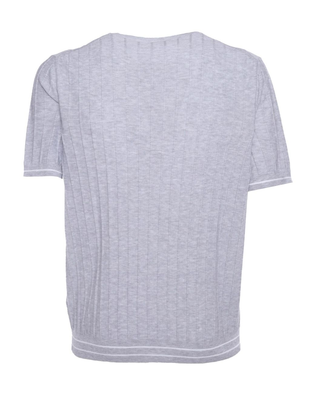 Peserico Blue Ribbed T-Shirt for men
