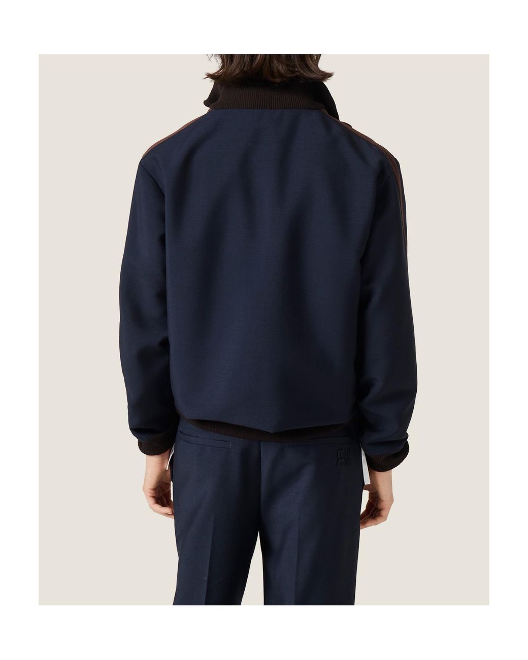 Miu Miu Blue Mohair-Virgin Wool Blouson Jacket