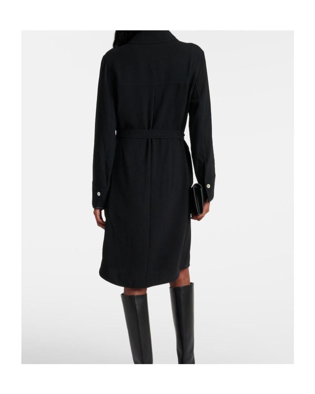 Vince Black Belted Midi Dress