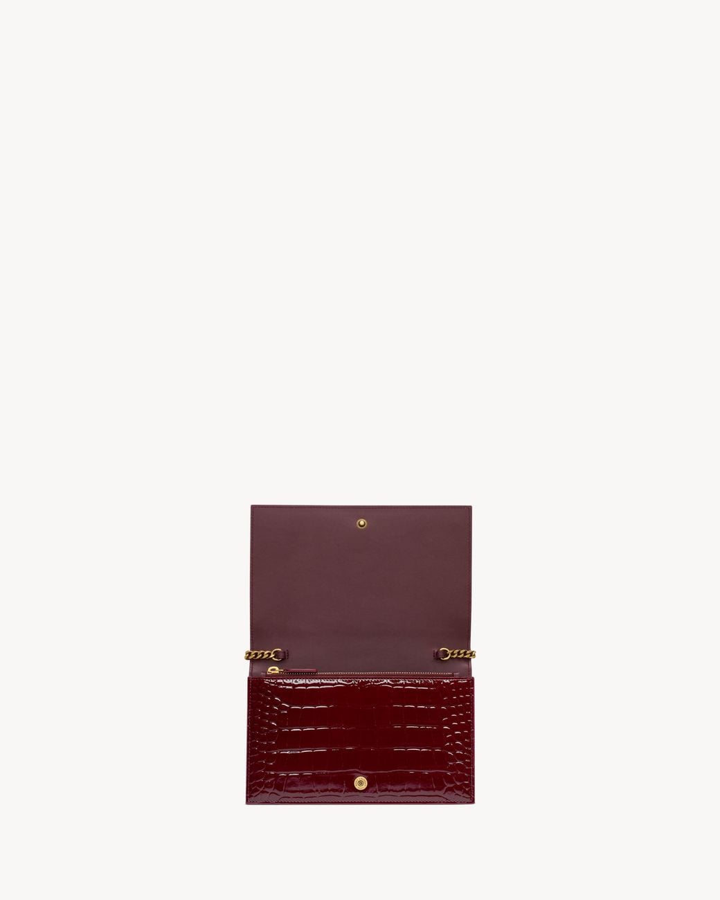 Saint Laurent Red Cassandre Envelope Chain Wallet