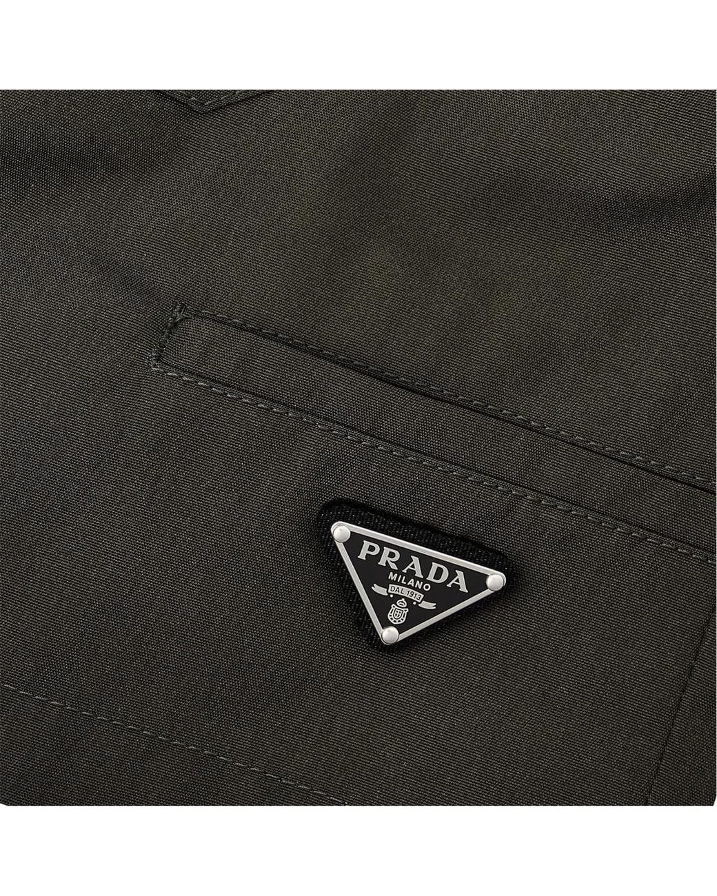 Prada Green Logo Patch Shorts