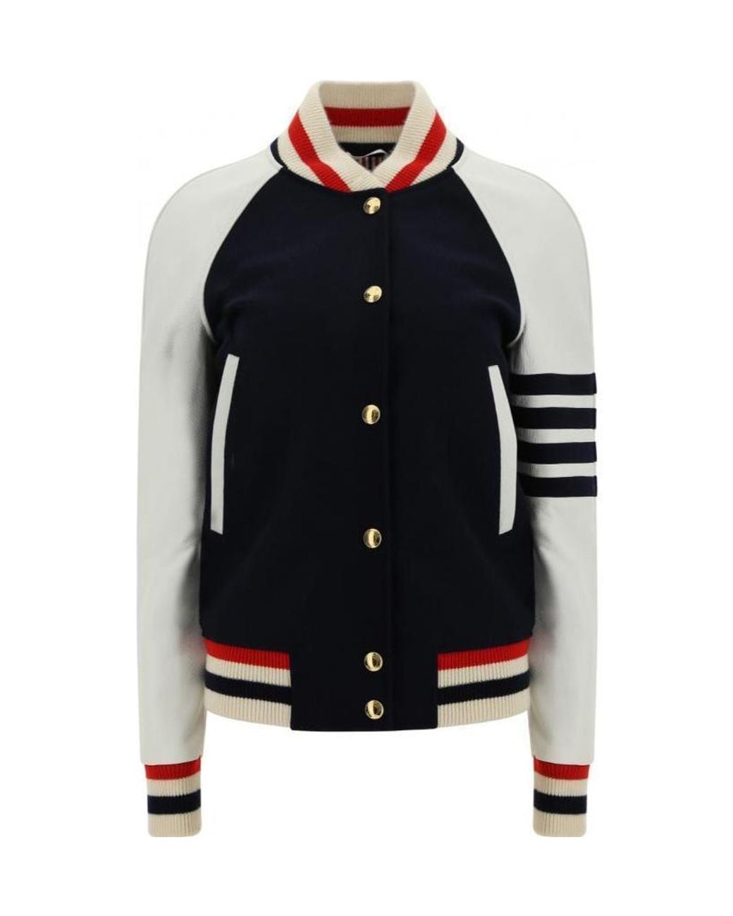 Thom Browne Blue Straight Collar Casual Jacket