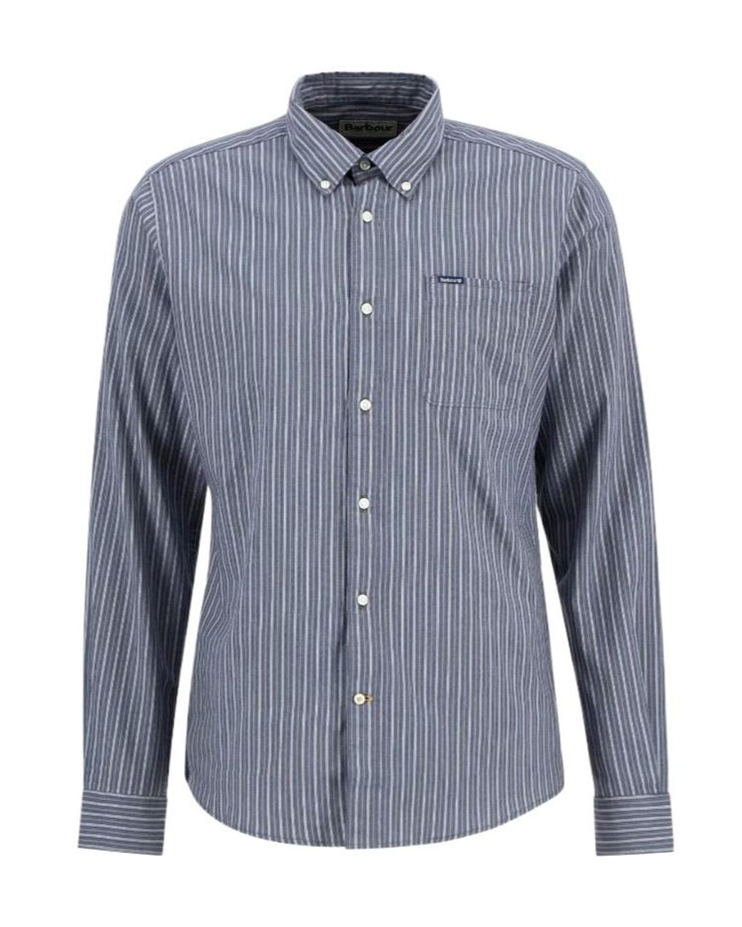 Barbour Blue Long Sleeve Shirt for men