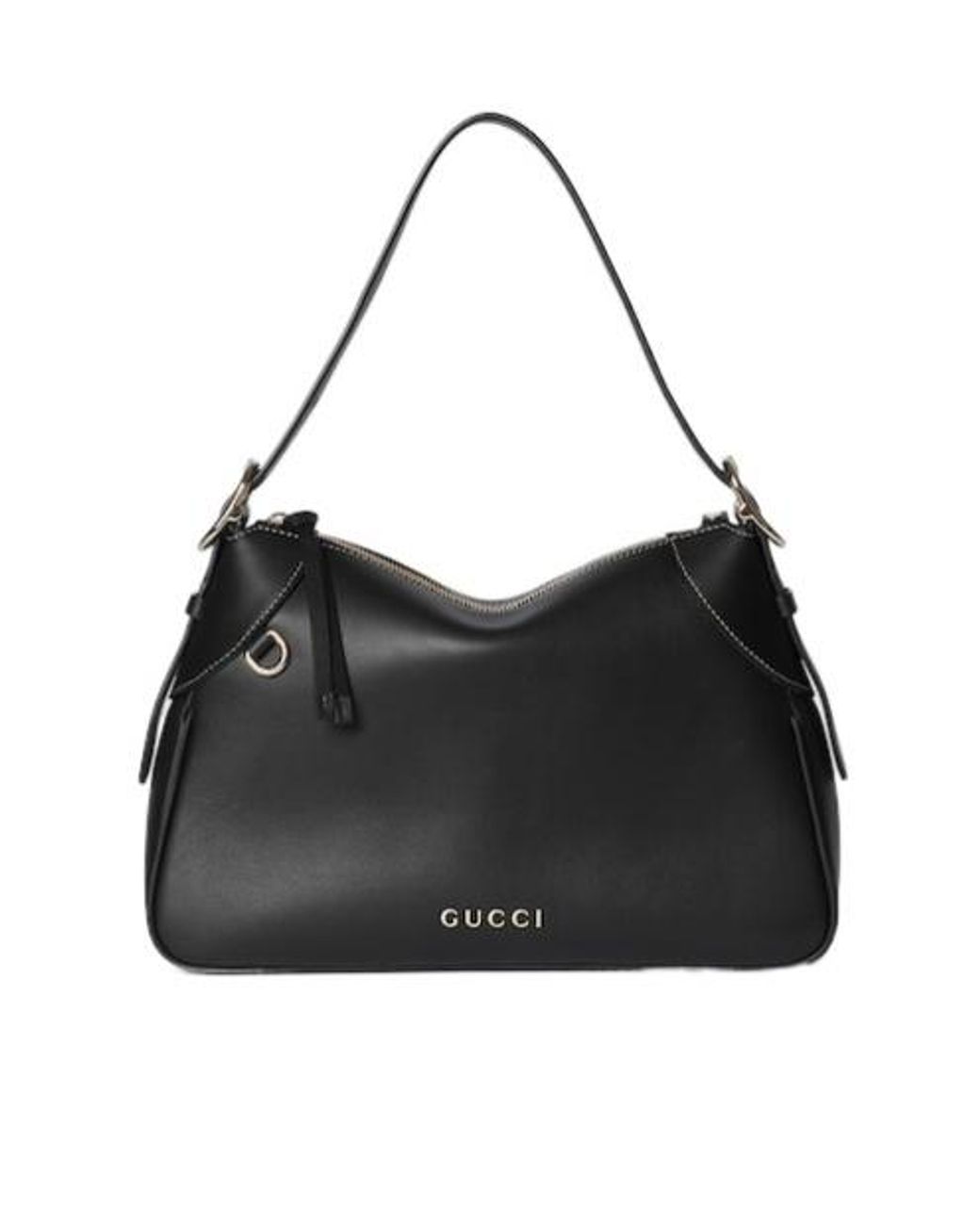 Gucci Black Gg Emblem Medium Shoulder Bag