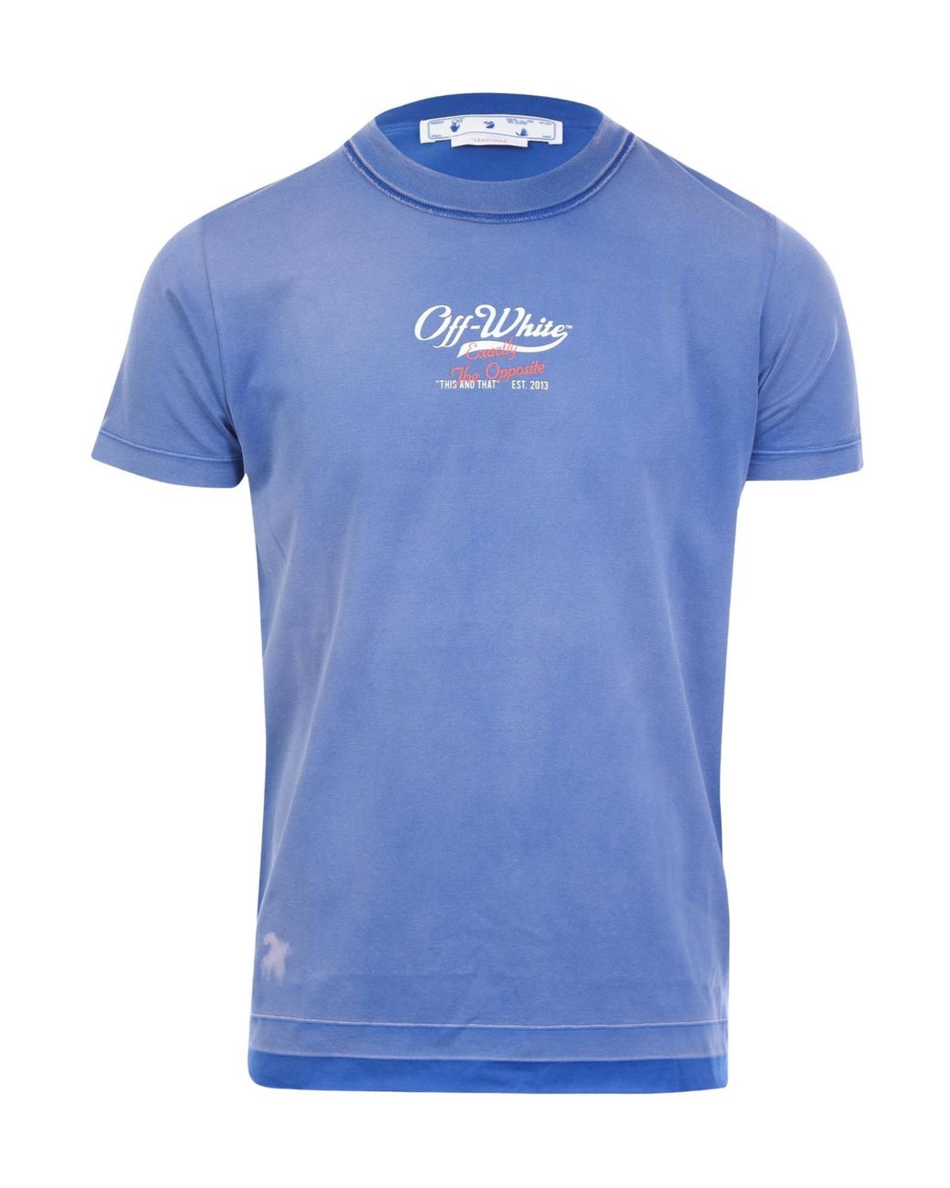 Off-White c/o Virgil Abloh Blue Wave Off Raw Slim T-Shirt for men