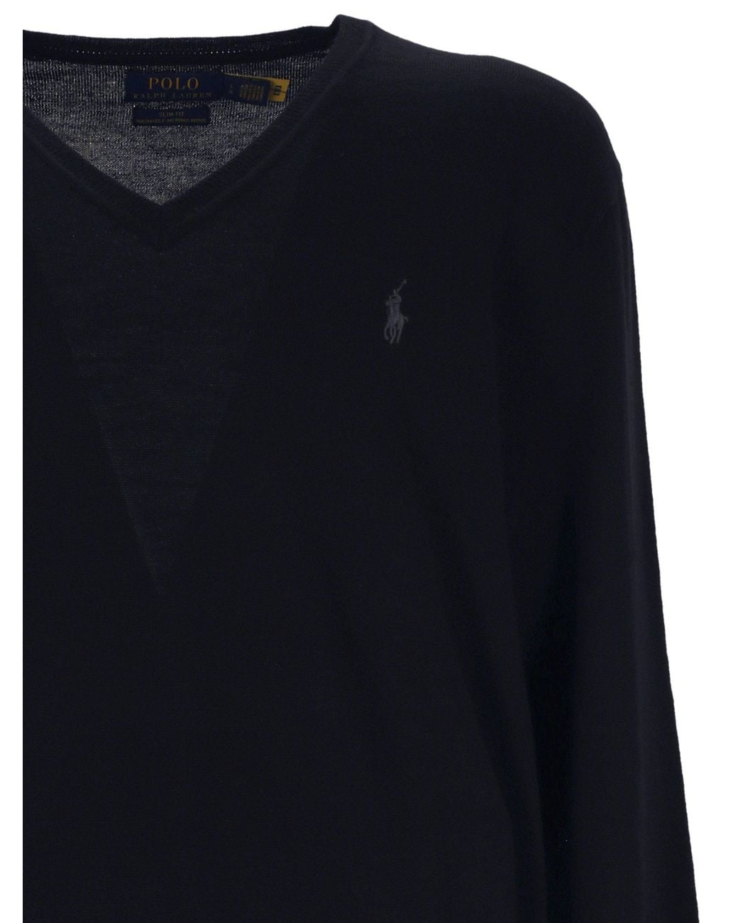 Polo Ralph Lauren Blue Polo Pony Embroidered V-Neck Jumper for men