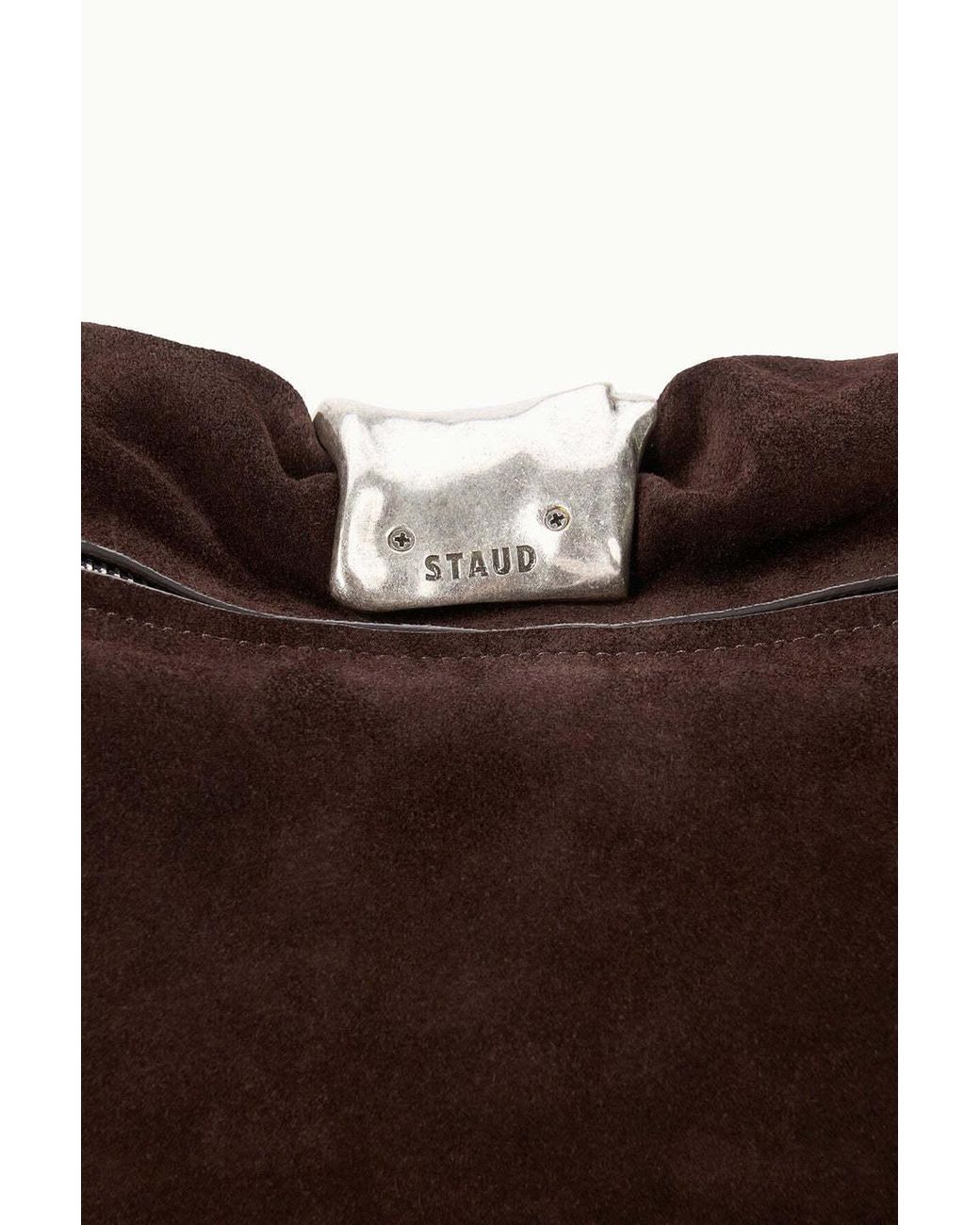 Staud Brown Logo Shoulder Bag