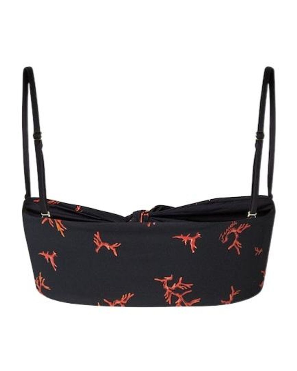 Fendi Black Printed Stretch Nylon Bikini Top