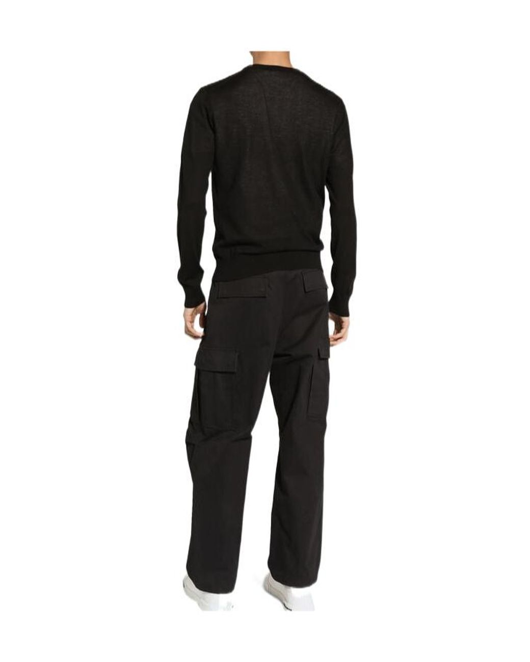Dolce & Gabbana Black Logo Embroidered Round-Neck Sweater for men