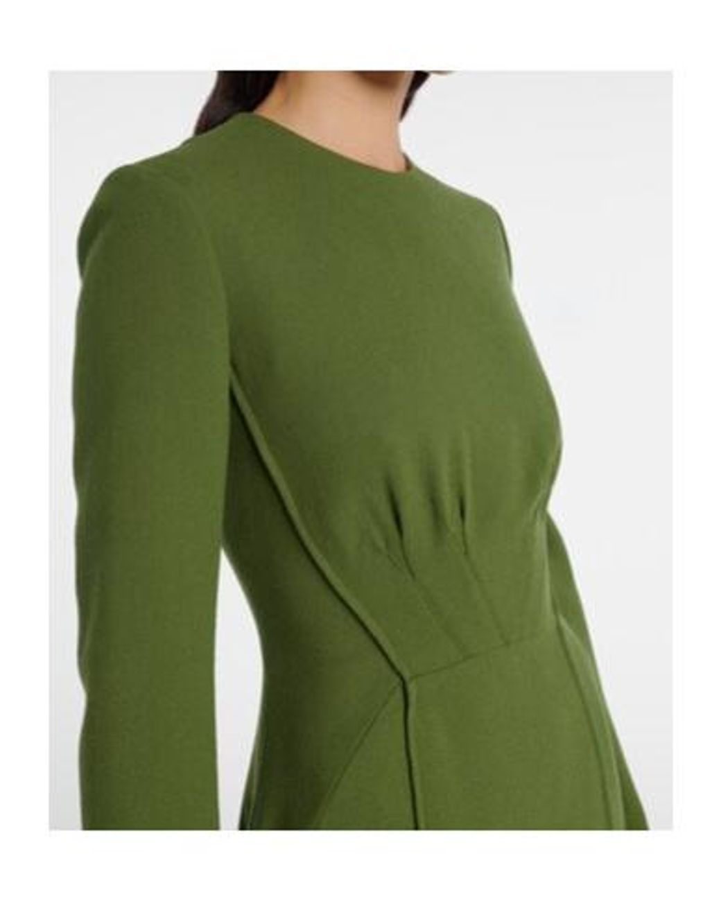 Emilia Wickstead Green Collinson Wool Crêpe Midi Dress