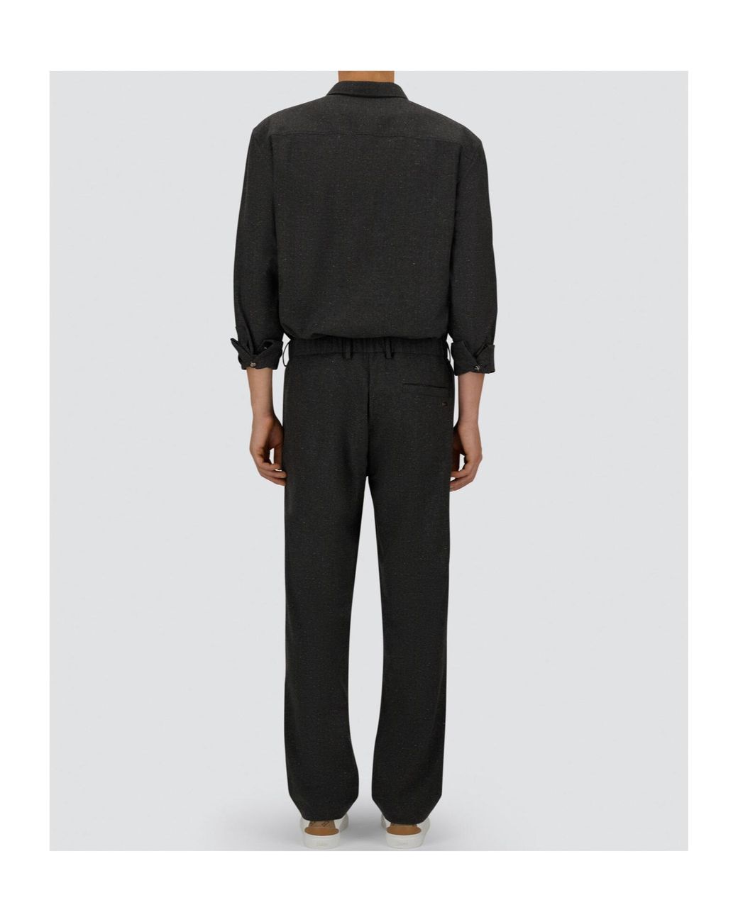 Herno Gray Resort Pleated-Front Trousers for men