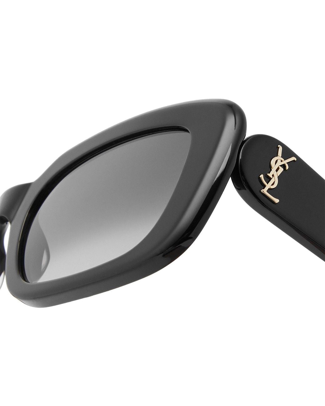 Saint Laurent White Thick Square Sunglasses