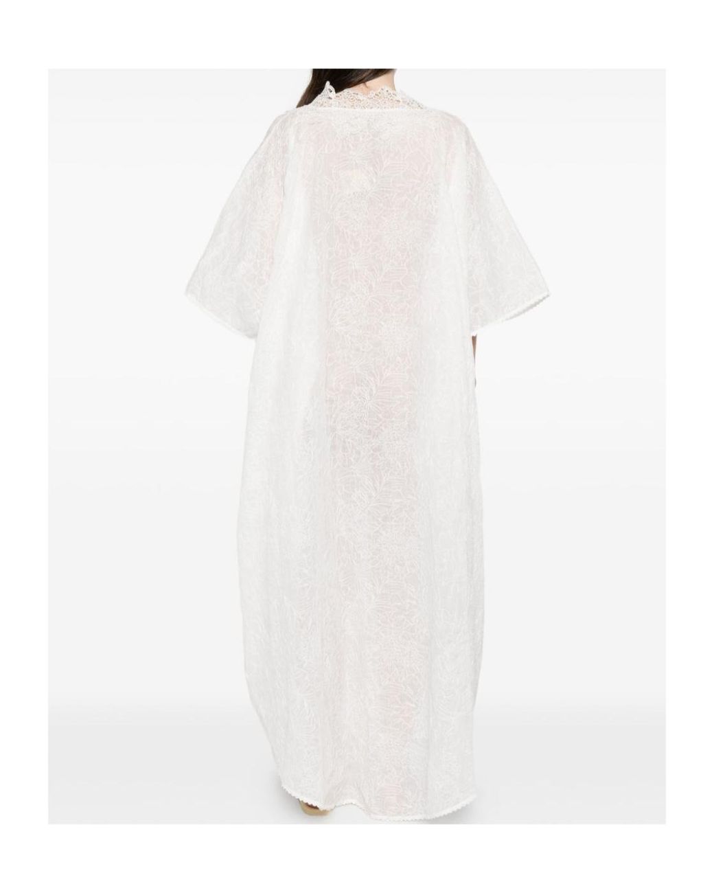 Ermanno Scervino White V-Neck Kaftan