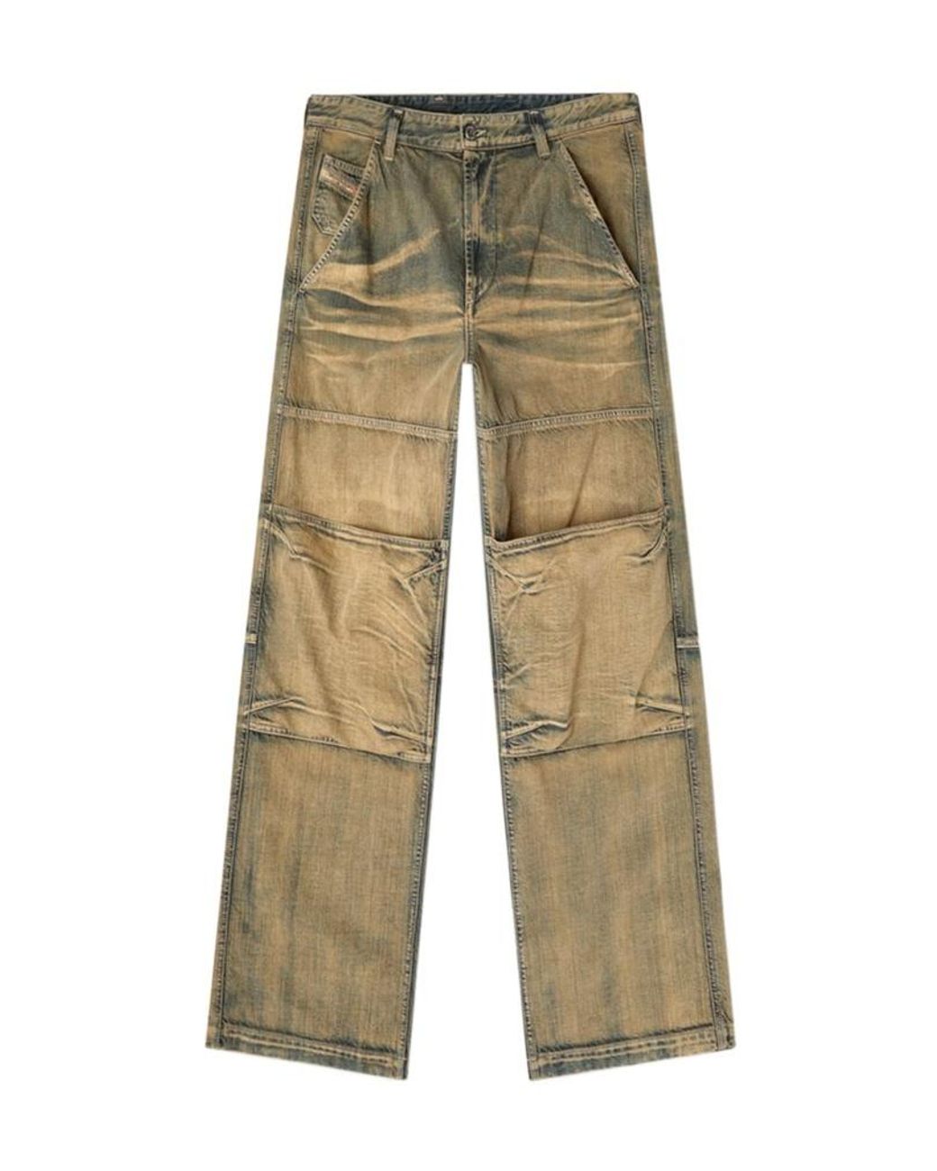 DIESEL :: ルーズ ワイドストレート D-shift 09L49 DIESEL D-Shift Wide-Leg Jeans in Natural | Lyst