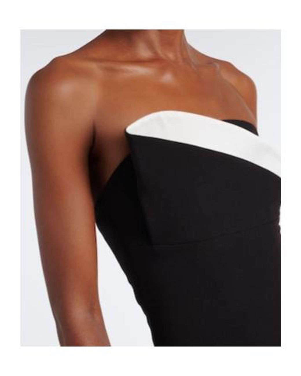 Roland Mouret Black Draped Bustier Gown
