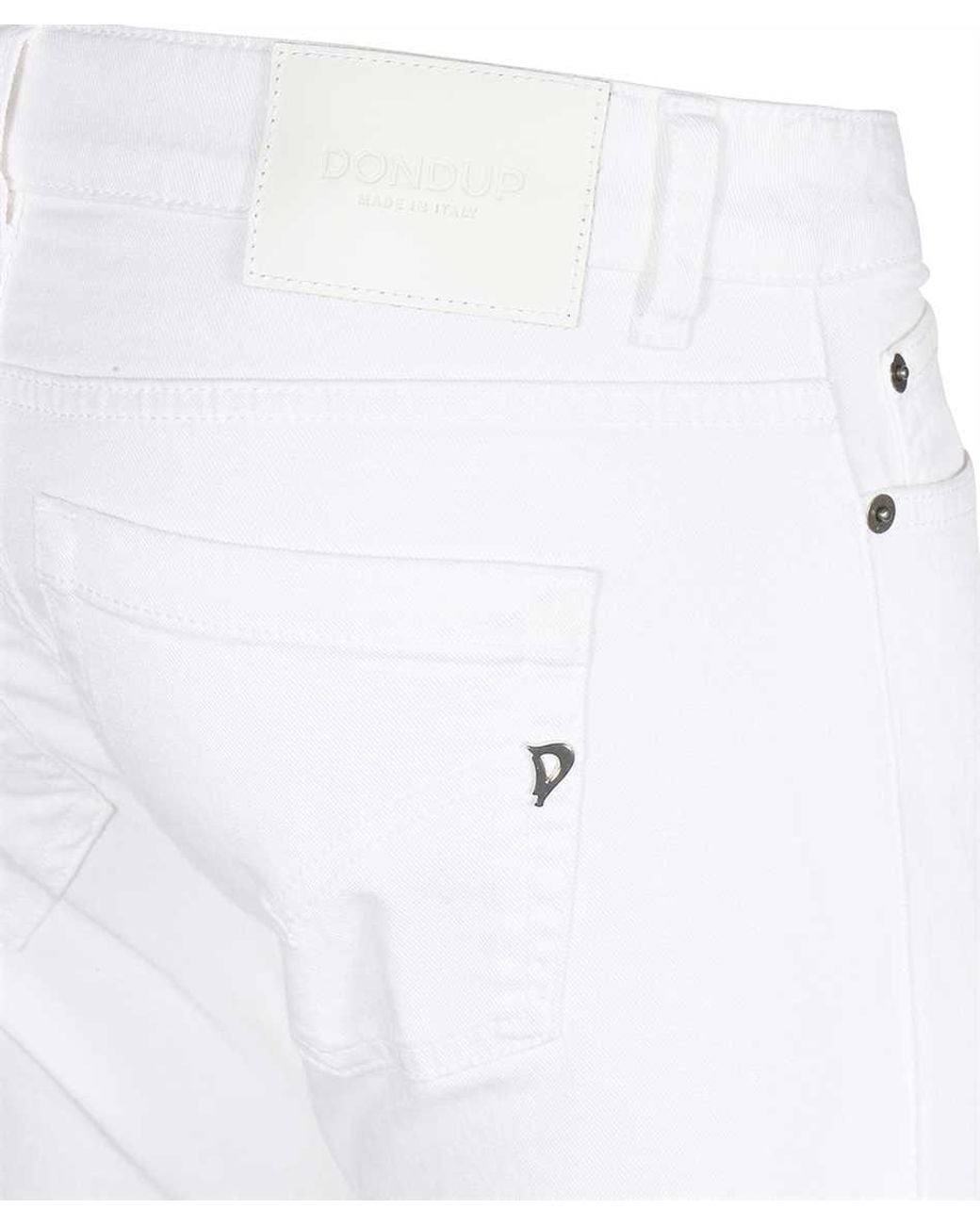 Dondup White Mid-Rise Slim-Fit Jeans