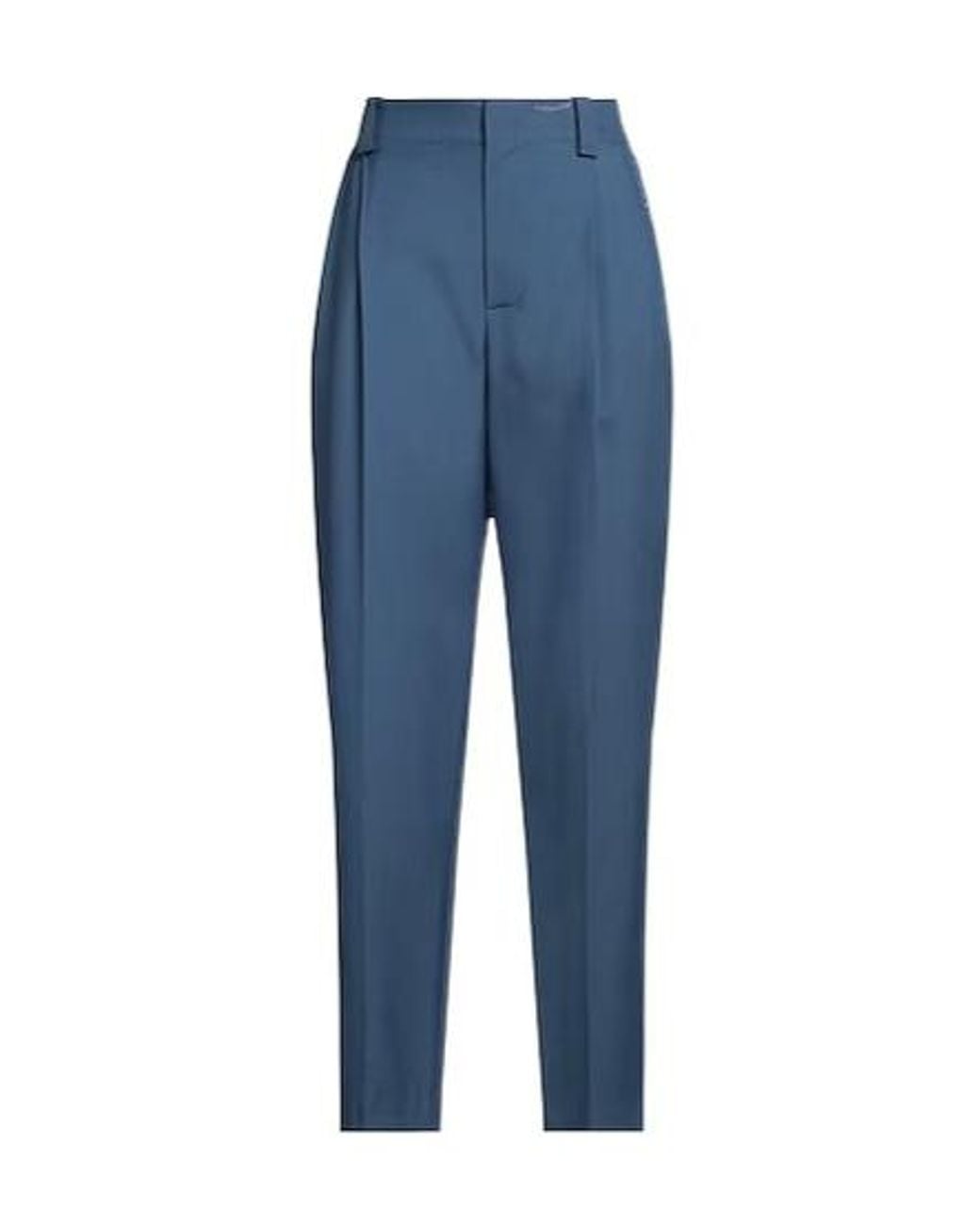 Marni Blue High Waist Plaid Flare Pants