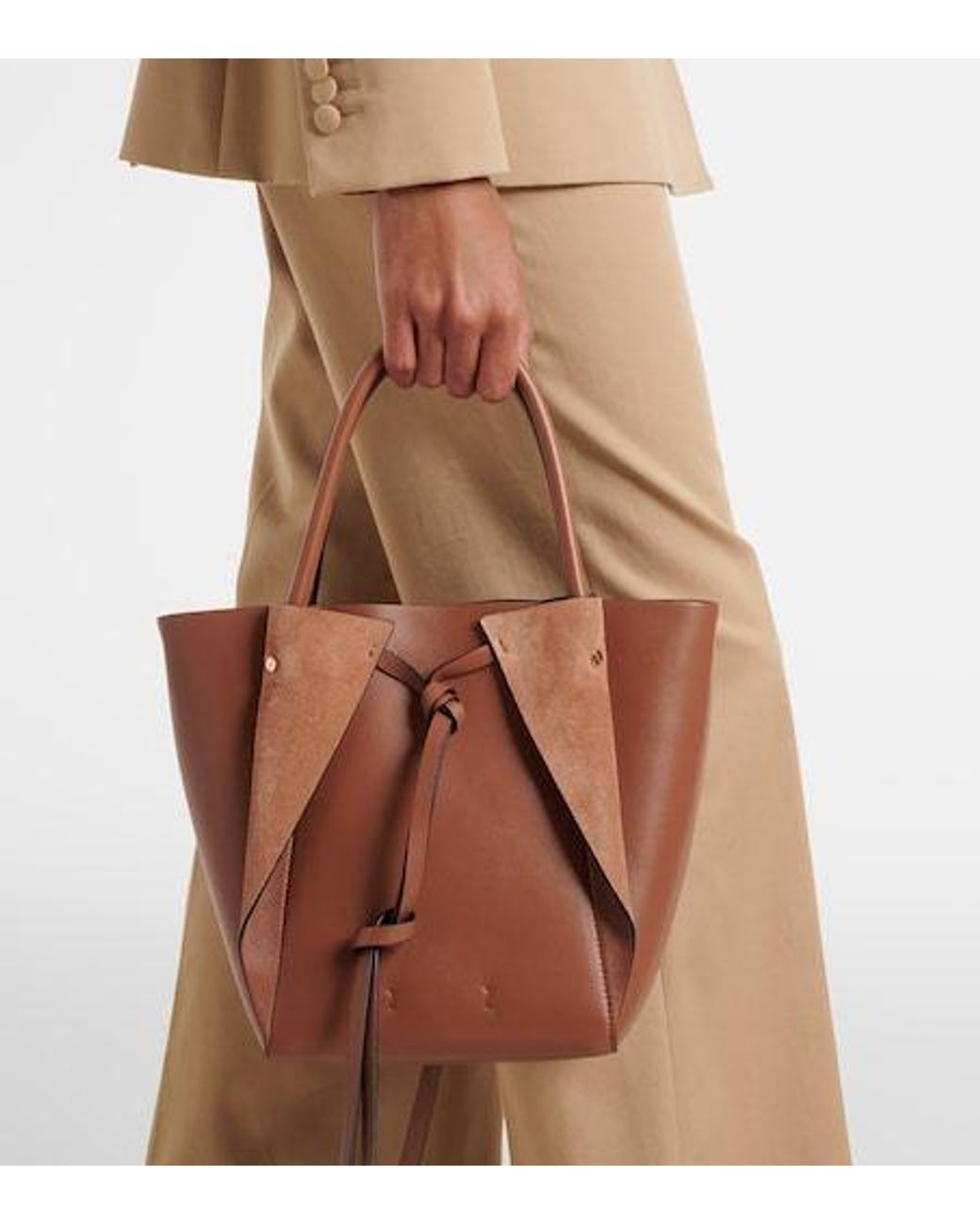 Gabriela Hearst Brown Marija Small Leather Tote Bag