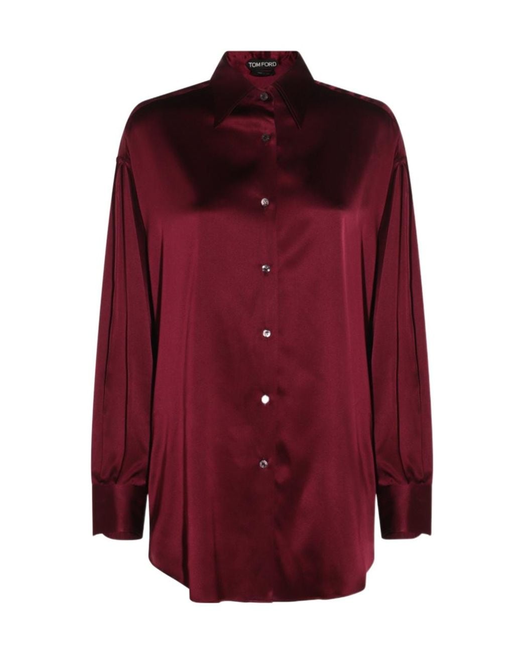 Tom Ford Brown Satin Relaxed Fit Shirt