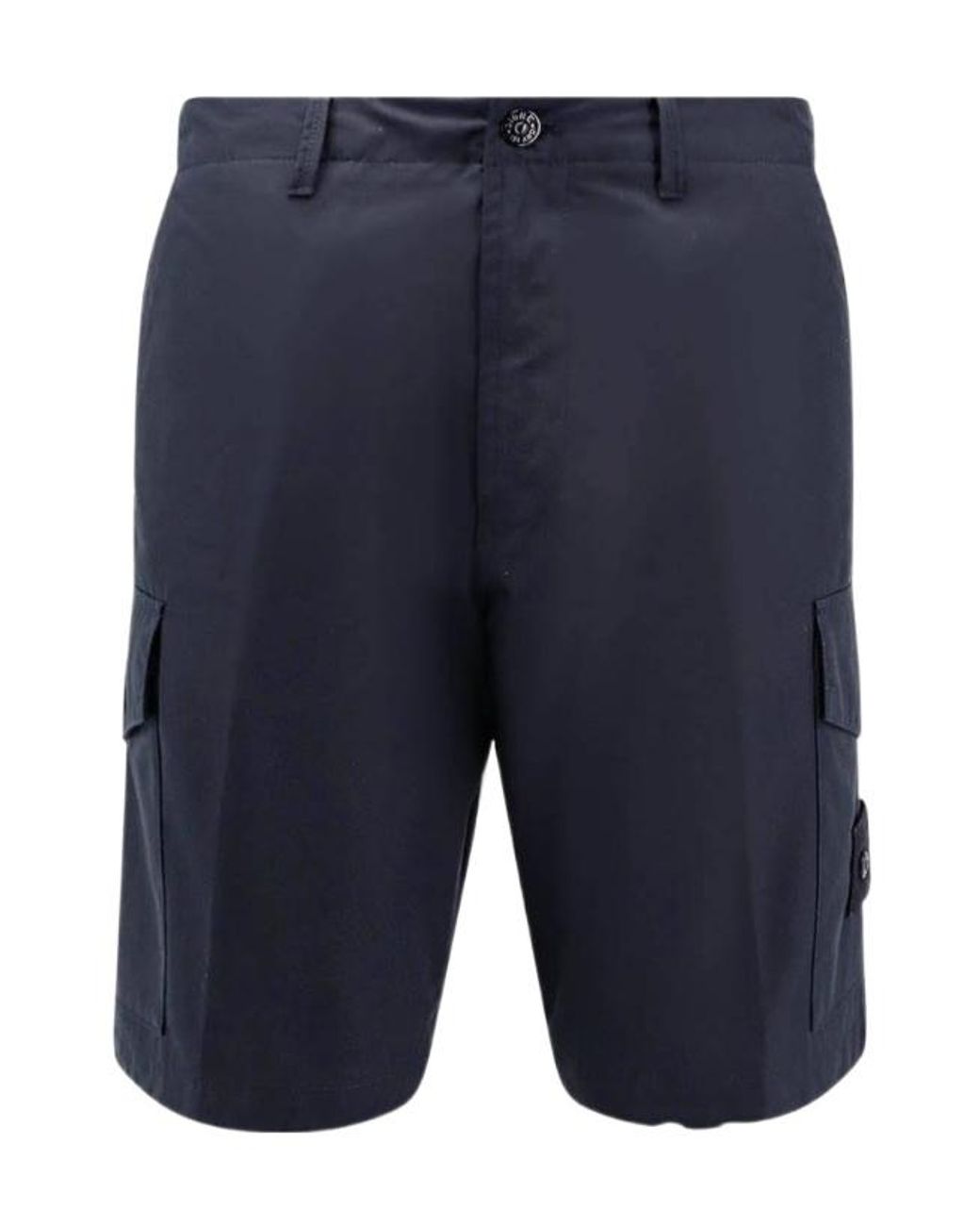 Stone Island Blue Ghost Logo Patch Shorts for men