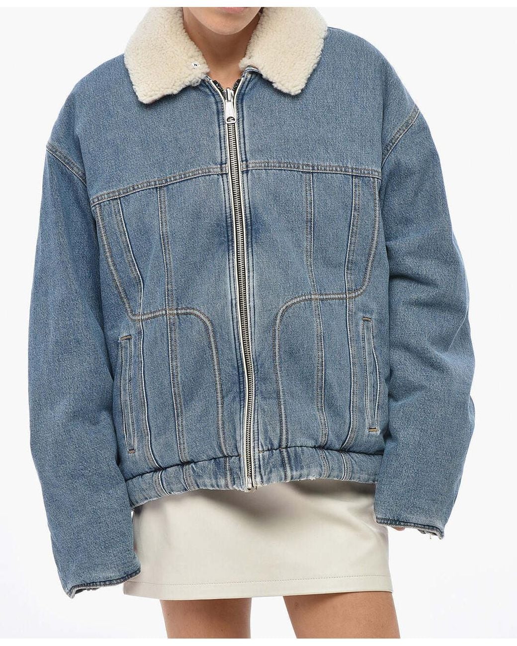 DIESEL Blue Quilted Zip-Up Jacket
