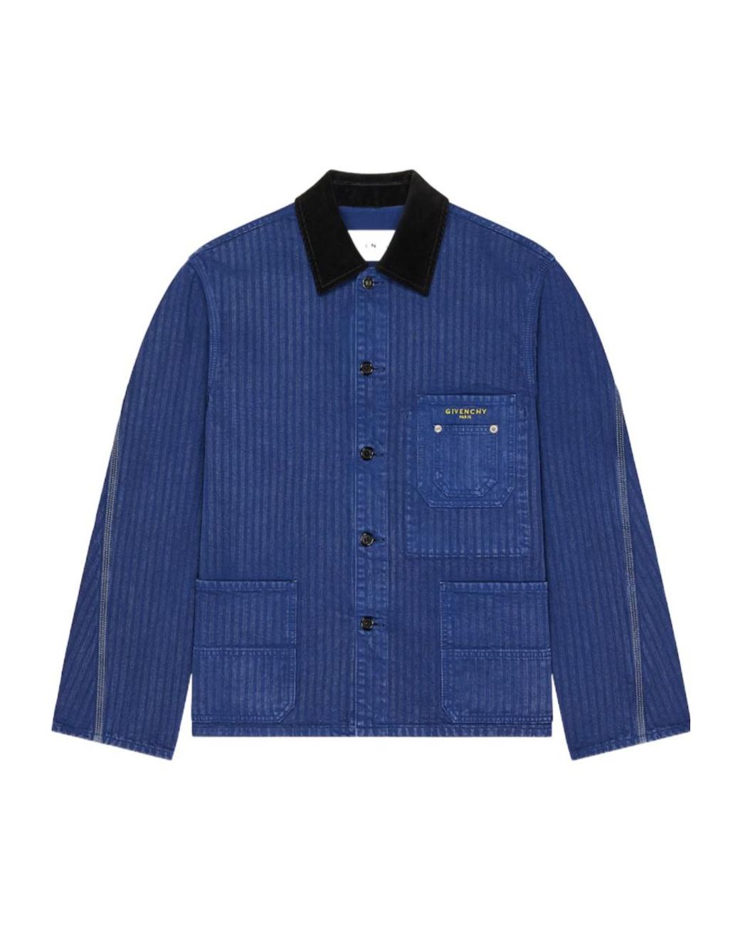 Givenchy Blue Couture Seam Herringbone Denim Jacket for men