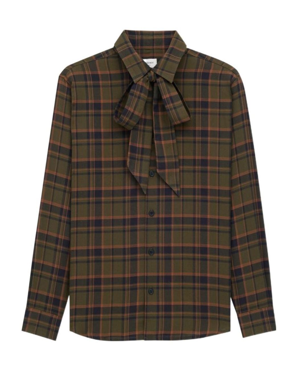 Saint Laurent Green Cassandre Lavallière Shirt