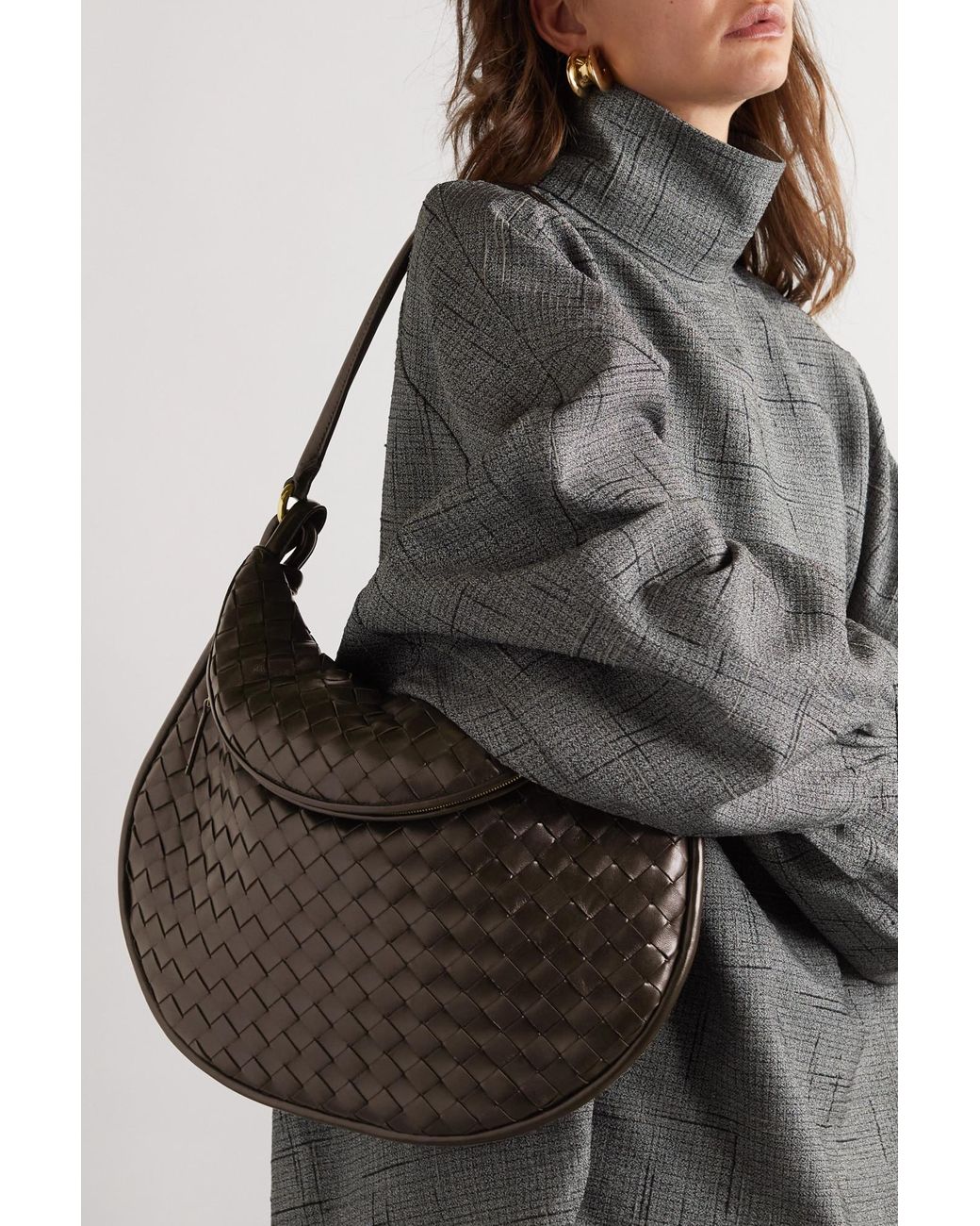 Bottega Veneta Brown Large Intrecciato Shoulder Bag