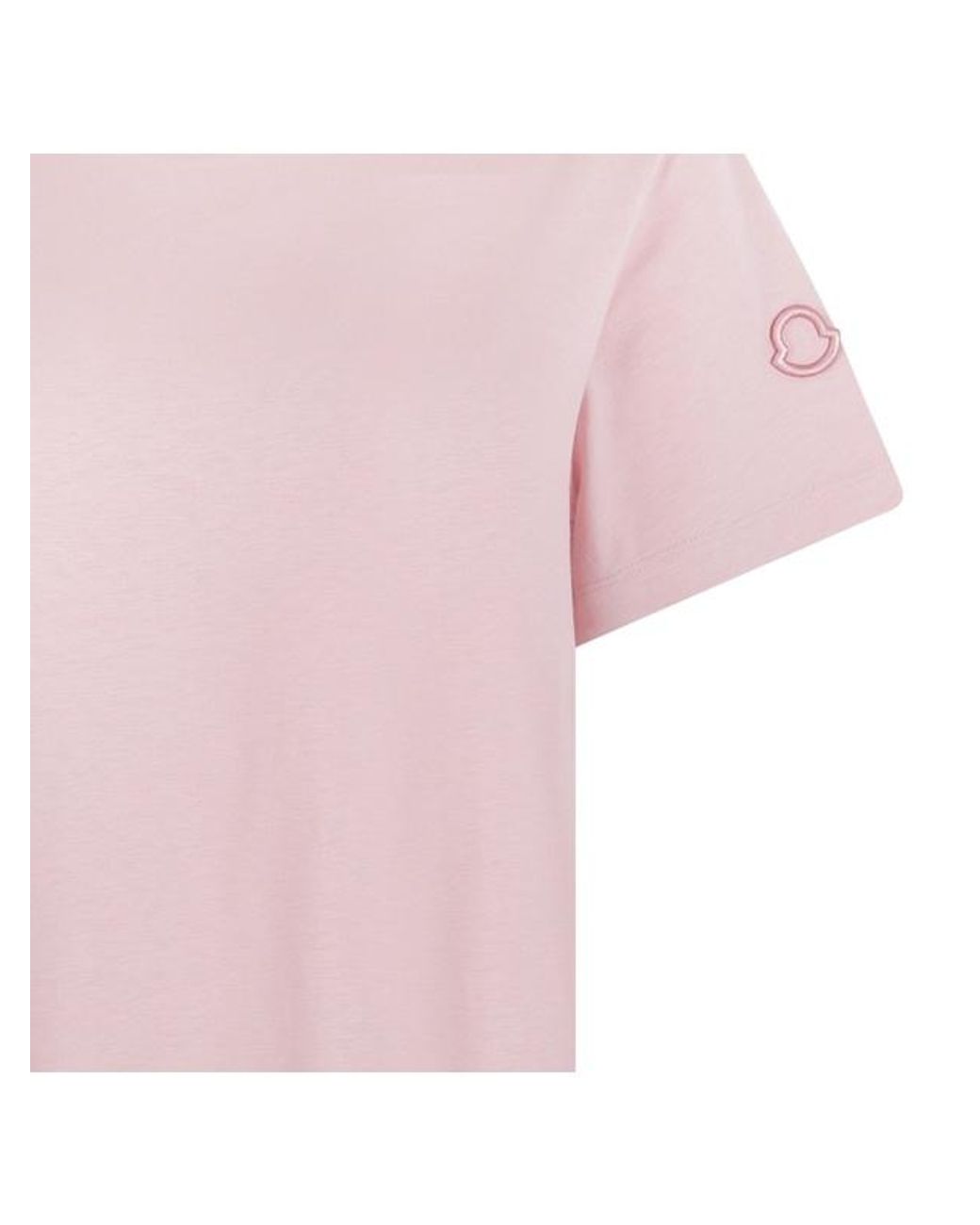 Moncler Pink Logo Patch Crewneck T-Shirt