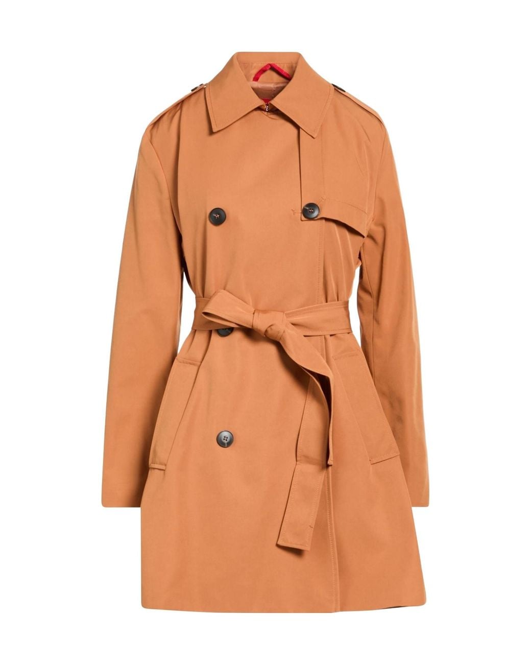 MAX&Co. Orange Solid Color Full-Length Jackets