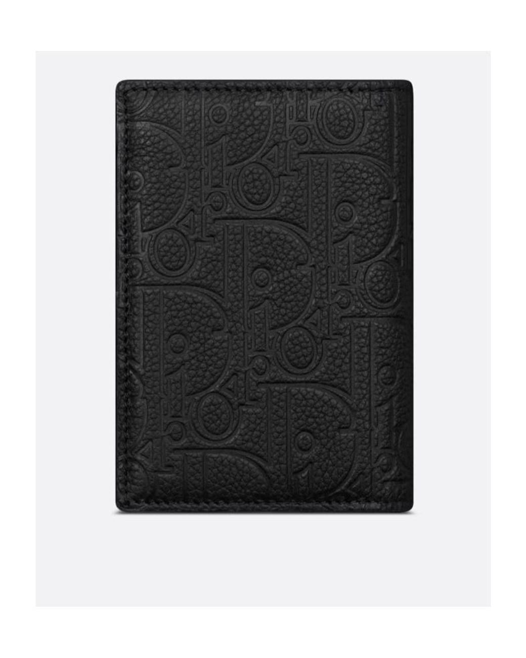 Dior Black Vertical Bifold Card Holder for men