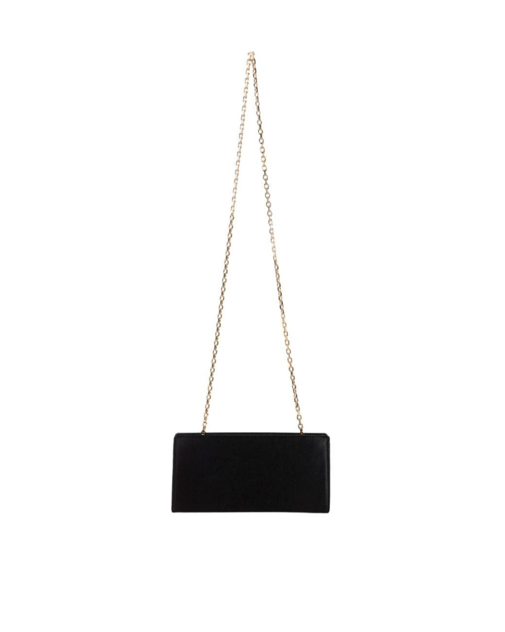 Lanvin Black Flap Top Chain Detail Clutch Bag