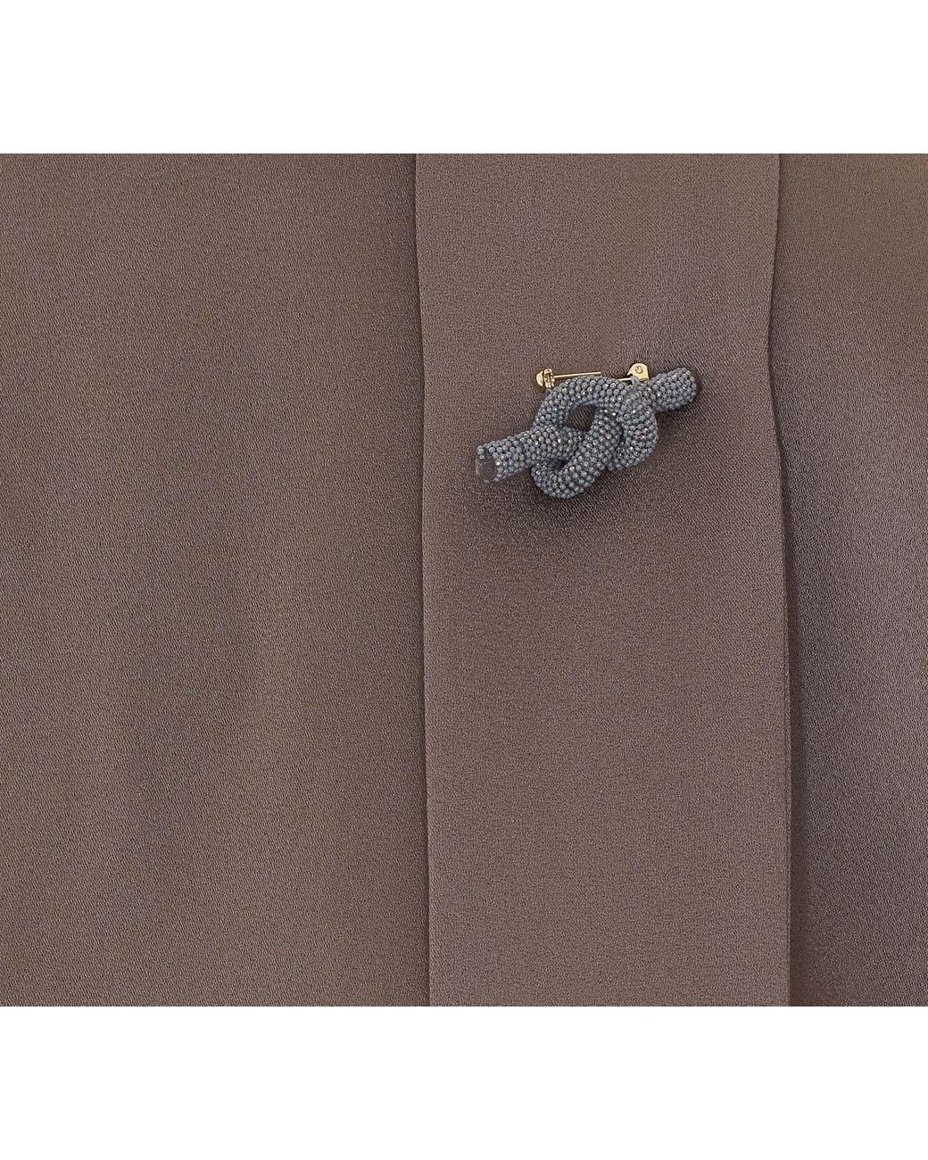 Fabiana Filippi Brown Falcon Scarf Detail Top