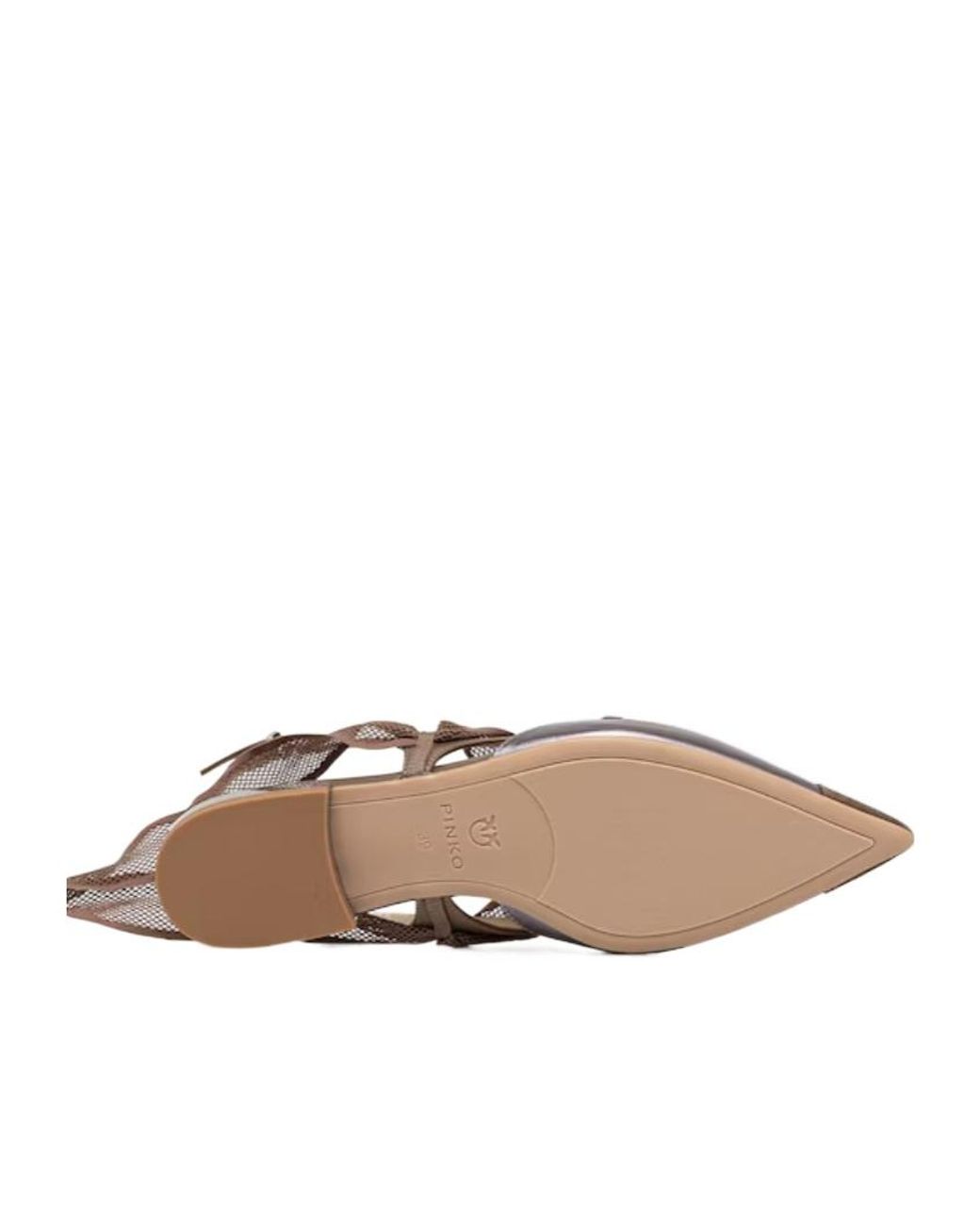 Pinko Brown Bow Pointed Toe Slingback Pumps