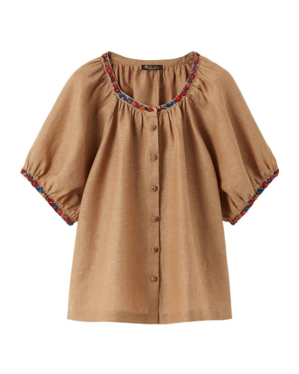 Loro Piana Brown Gritt Blouse