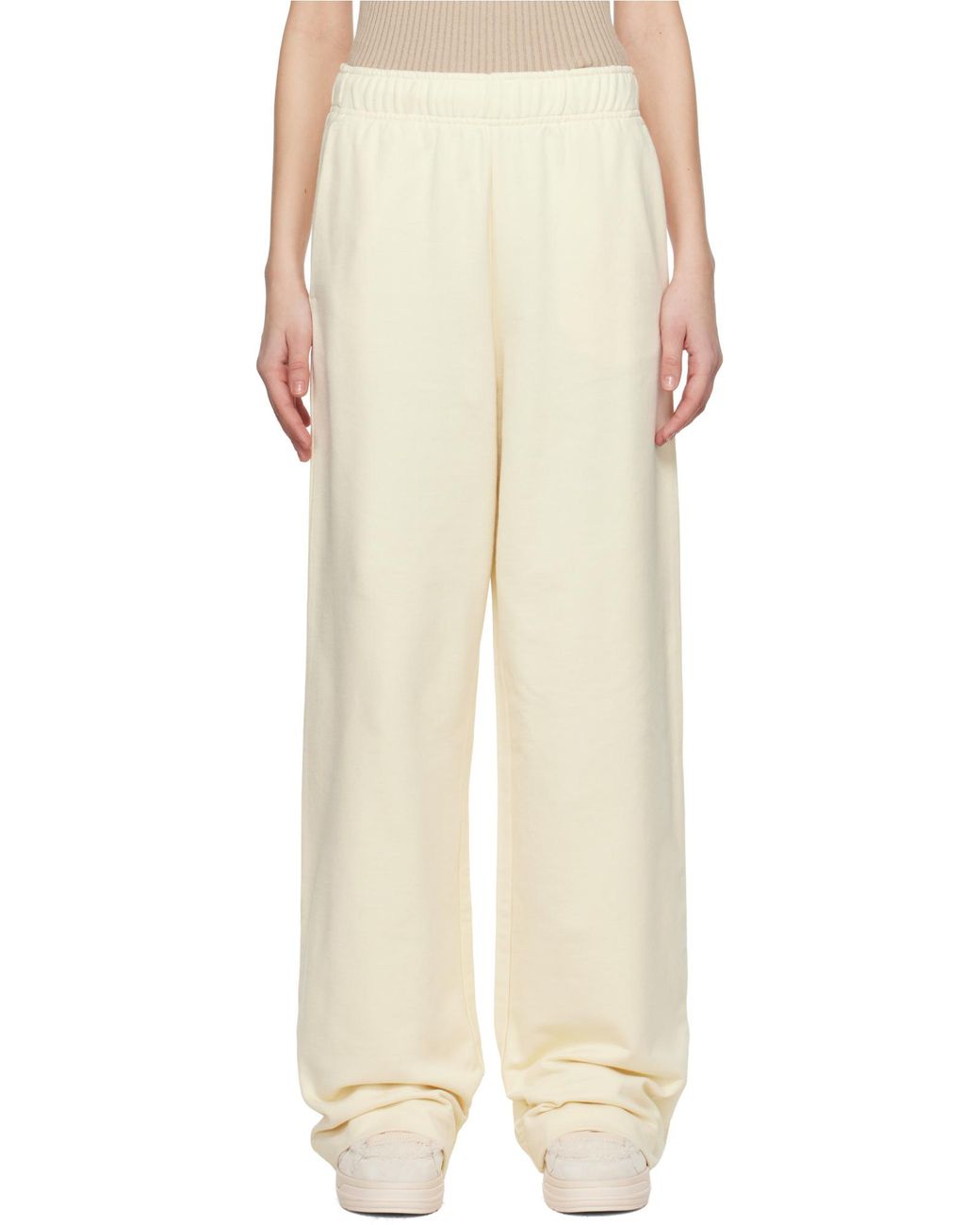 Moncler Natural Wide-Leg Track Pants