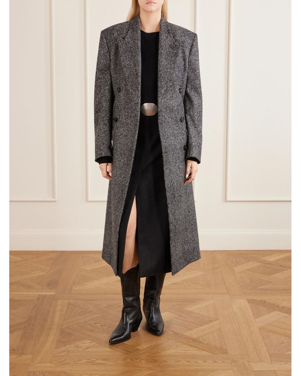 Nili Lotan Gray Simple Long Coat