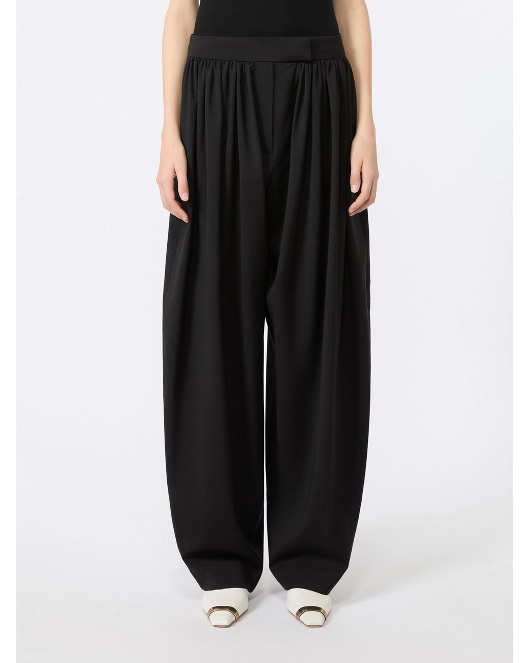 Sportmax Black Spxzorro Pleated Pants