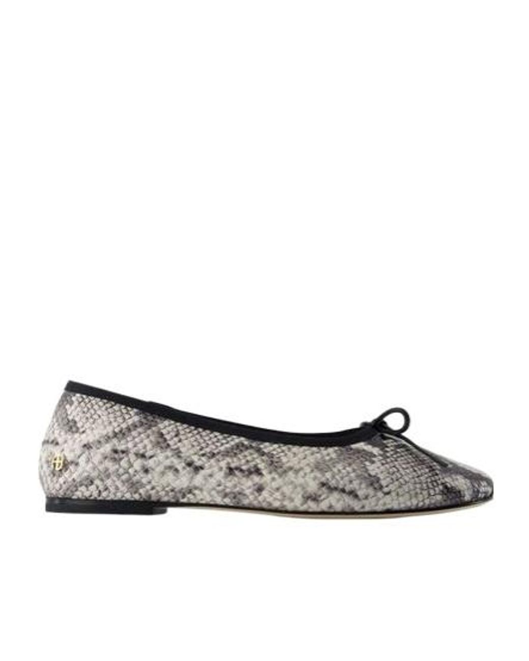 Anine Bing Gray Jamie Embossed Ballerina Shoes