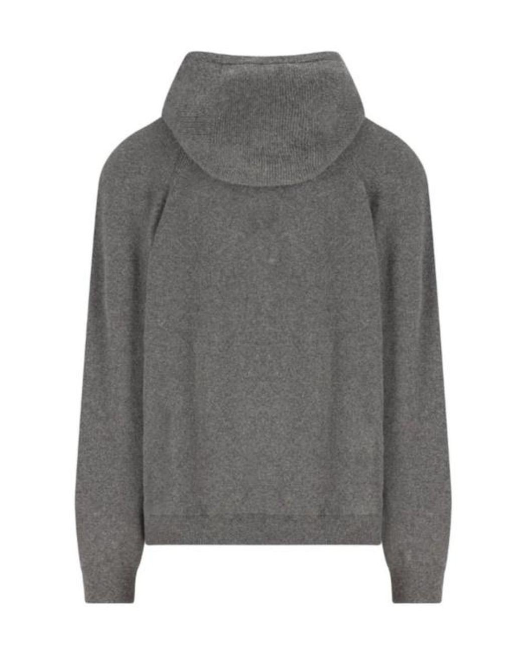 Loro Piana Gray Zip-Up Hooded Coat for men