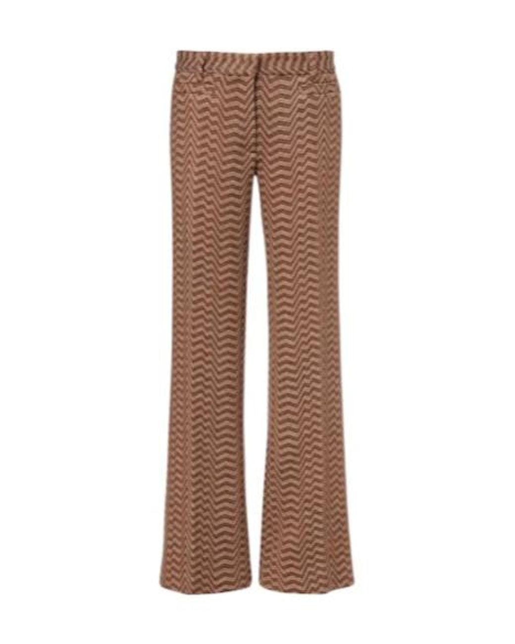 Missoni Brown Zigzag Low-Rise Bootcut Pants