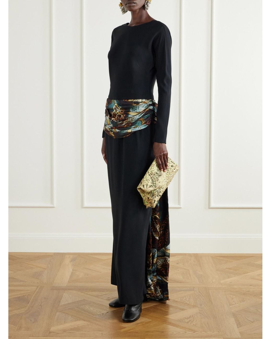 Dries Van Noten Natural Floral-Jacquard Shoulder Bag