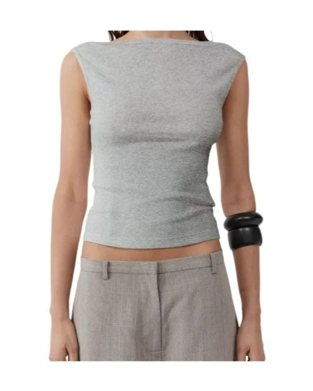 St. Agni Gray Ballerina Top