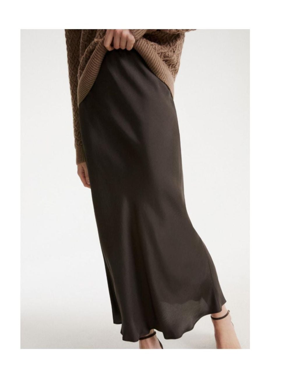 Marella Brown Twill Pencil Skirt
