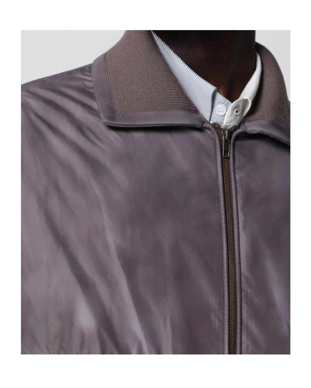 MM6 by Maison Margiela Brown Zip-Up Ribbed-Trim Jacket for men