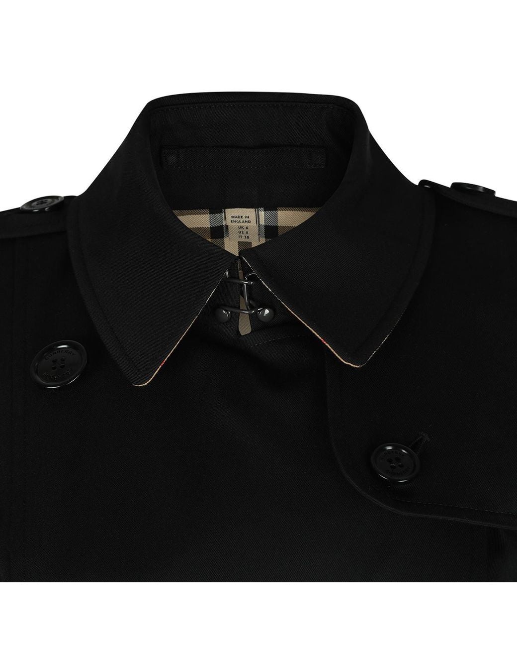 Burberry Black Double Breasted Belted Trench Coat